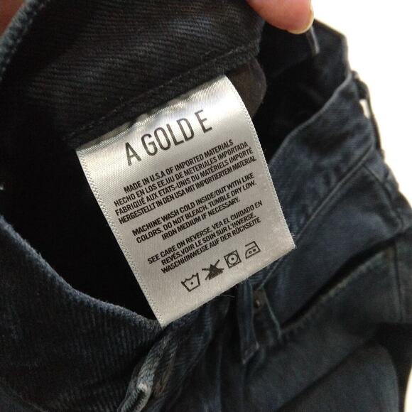 Agolde Jeans Riley Straight Ankle Size 26 Button Fly Dark Wash Black 90s Denim - Picture 7 of 9